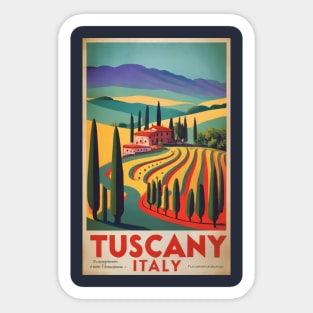 A Vintage Travel Art of Tuscany - Italy Sticker